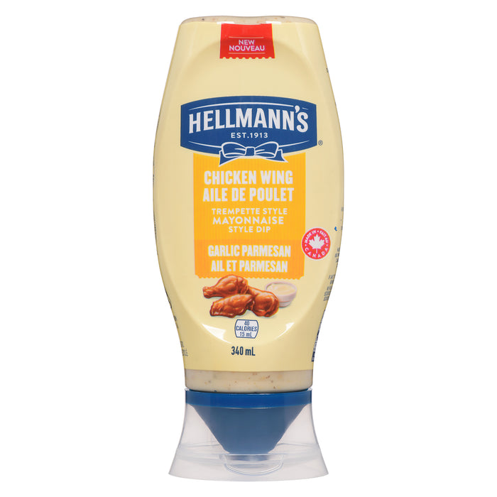 Hellmann's Mayonnaise Style Dip Chicken Wing Garlic Parmesan, 340 ml