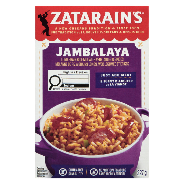 Zatarain's Long Grain Rice Mix with Vegetables & Spices Jambalaya, 227 g