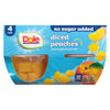 Dole Diced Peaches in Water Sweetened with Stevia Extract No Sugar Added 4 Cups, 428 ml