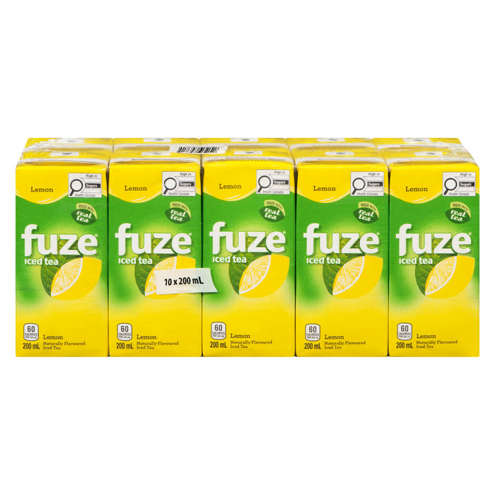 Fuze Naturally Flavoured Iced Tea Lemon, 10-Pack, 200 ml