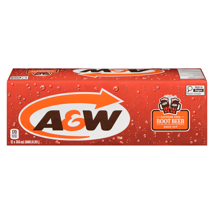 A&W Root Beer Caffeine Free, 12-Pack, 355 ml