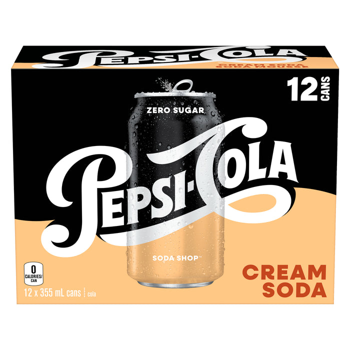 Pepsi-Cola Soda Shop Cola Soda Mousse Zéro Sucre, emb. de 12, 355 ml