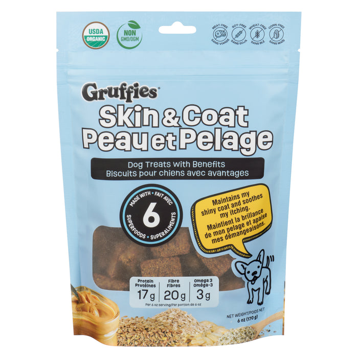 Gruffies Dog Treats with Benefits Skin & Coat, 170 g
