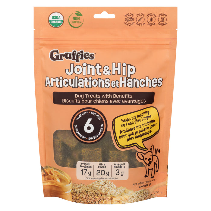 Gruffies Biscuits pour Chiens avec Avantages Articulations et Hanches, 170 g