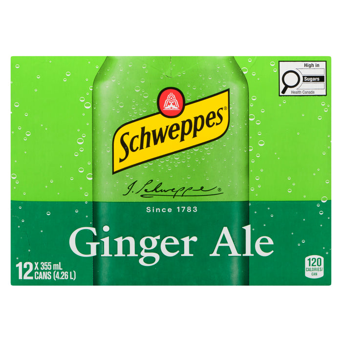 SCHWEPPES Ginger Ale, 12-Pack, 355 ml