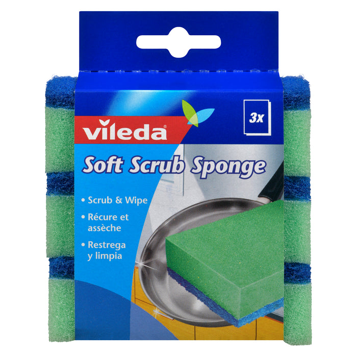 Vileda Soft Scrub Sponge, emb. de 3