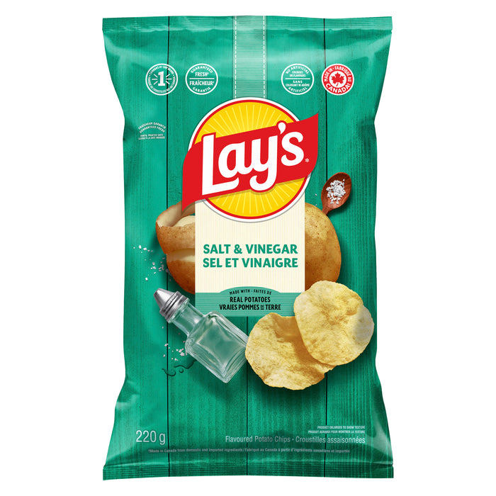 Lay's Salt & Vinegar Chips, 220 g