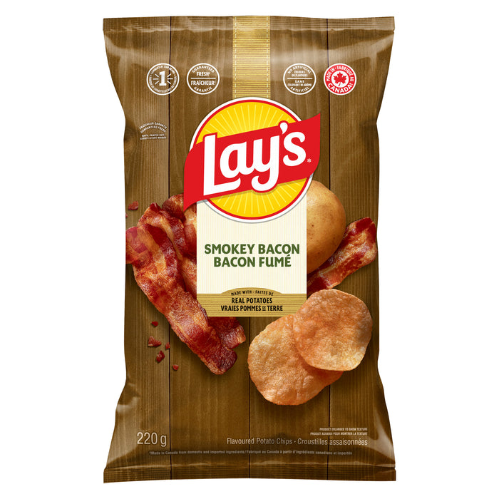Lay's Croustilles assaisonnées Bacon fumé, 220 g