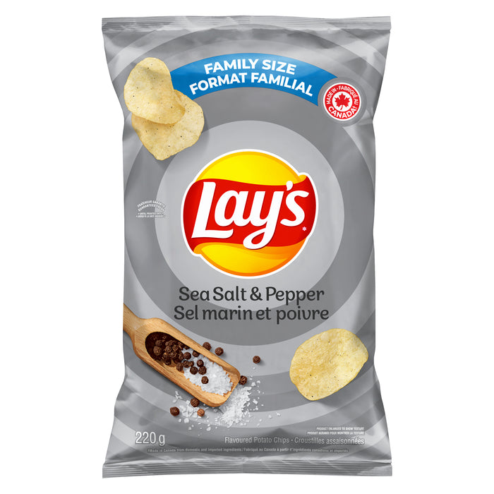 Lay's Sea Salt & Pepper Potato Chips, 220 g