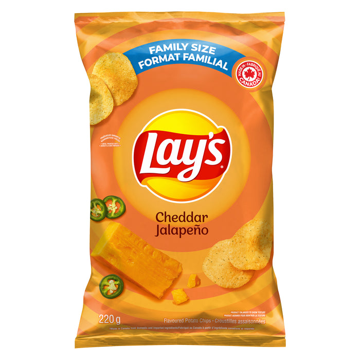 Lay’s croustilles assaisonnées Cheddar Jalapeño, 220 g
