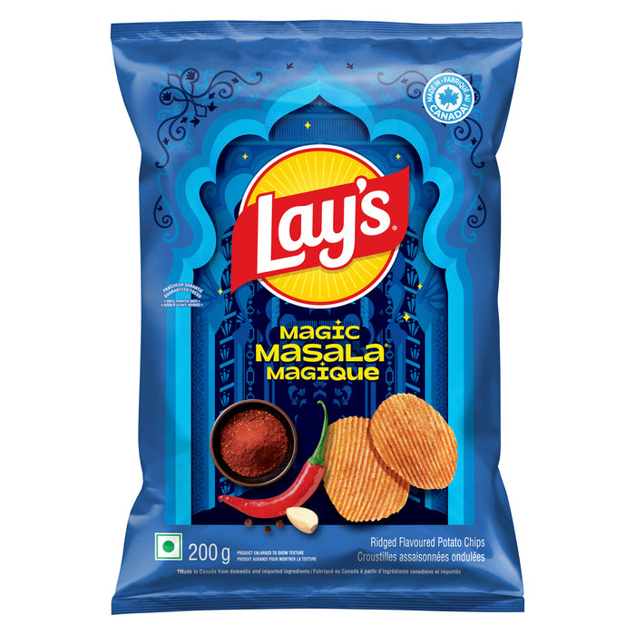 Lay's Croustilles assaisonnées ondulées Masala magique, 200 g