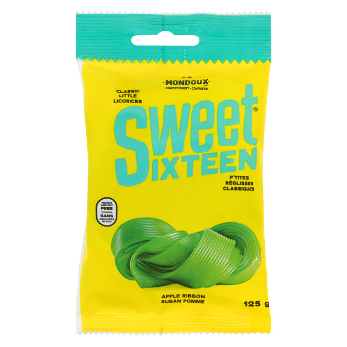 Mondoux Sweet Sixteen P'tites Réglisses Classiques Ruban Pomme, 125 g