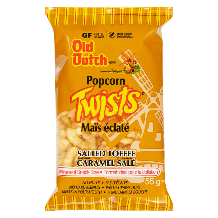 Old Dutch Popcorn Twists Salted Toffee, 55 g