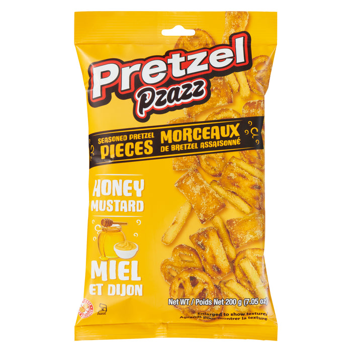 Pretzel Pzazz Morceaux de Bretzel Assaisonné Miel et Dijon, 200 g