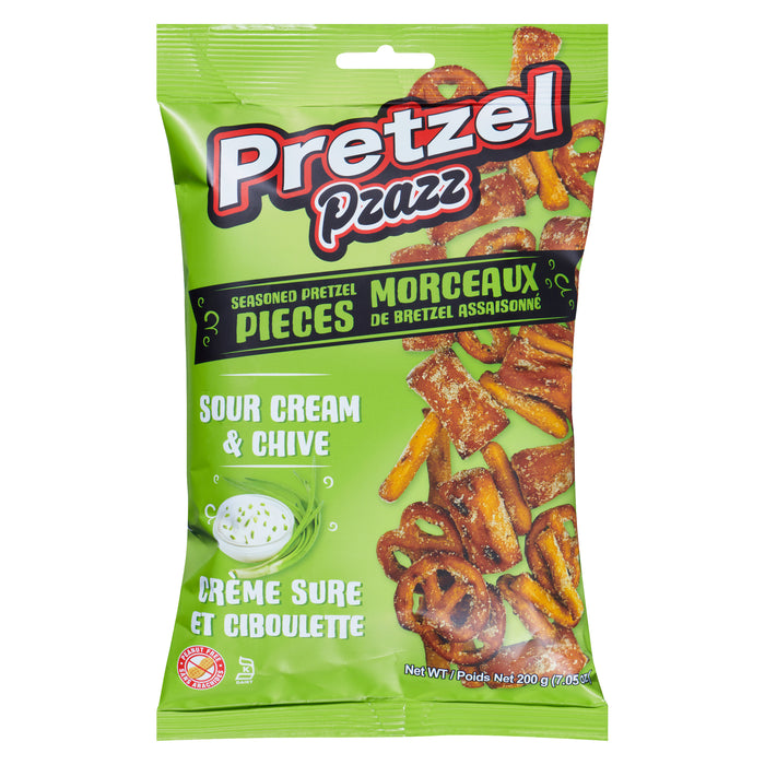 Pretzel Pzazz Morceaux de Bretzel Assaisonné Crème Sure et Ciboulette, 200 g