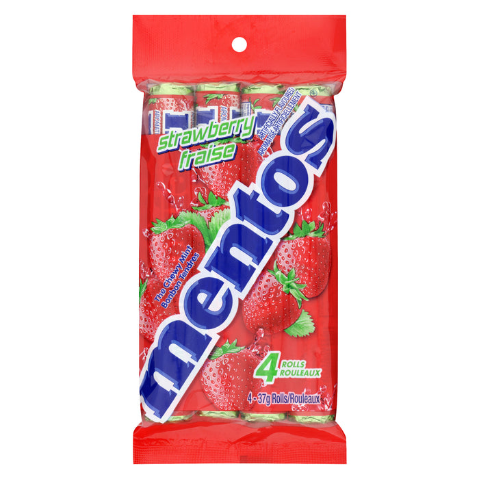 Mentos The Chewy Mint Strawberry, 4-Pack, 37 g