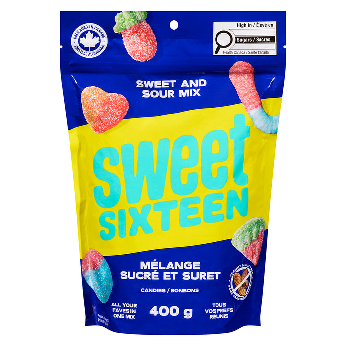 P'tit mélange de bonbons classiques Sweet Sixteen, sucré et suret, 400 g