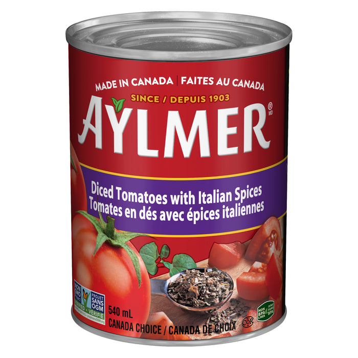 Aylmer Tomates en Dés avec Épices Italiennes, 540 ml