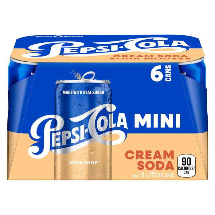 Pepsi Soda Shop Mini Cream Soda, 6-Pack, 222 ml