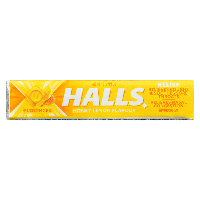 Halls Soulagement Mentho-Lyptus Saveur Miel et Citron 9 Pastilles