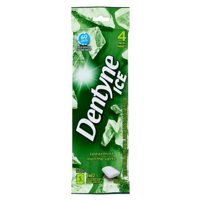 Dentyne Ice Sugar-Free Spearmint Gum, 4-Pack, 12-Pieces
