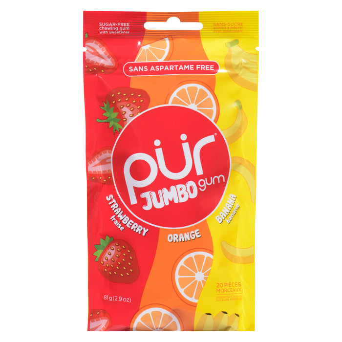 Pür Sugar-Free Chewing Gum with Sweetener Jumbo, 20-Pack, 81 g