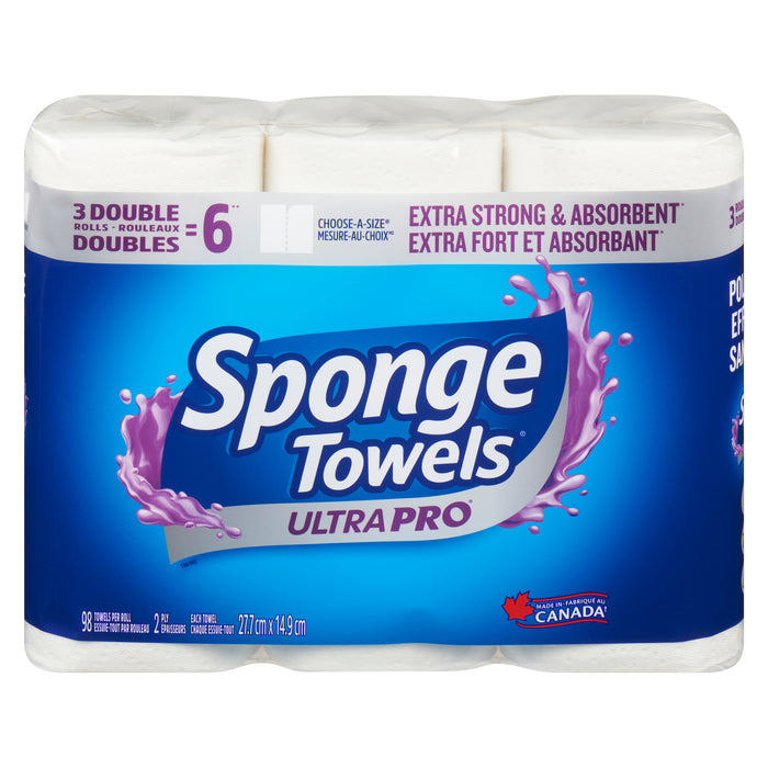SpongeTowels Ultra Pro 2 Ply, 3 Double Rolls