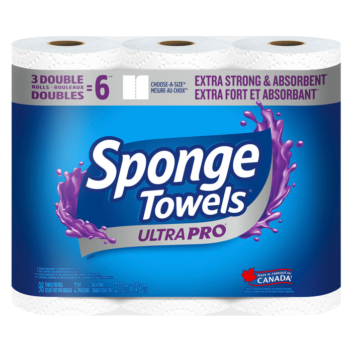 SpongeTowels Ultra Pro 2 Ply, 3 Double Rolls
