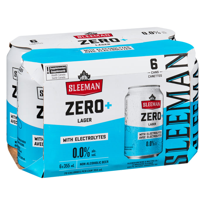 Sleeman Zero+ Non-Alcoholic Beer Lager with Electrolytes, 6-Pack, 355 ml