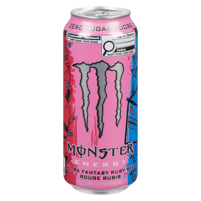 Monster Energy Drink Zero Sugar Ultra Fantasy Ruby Red, 473 ml