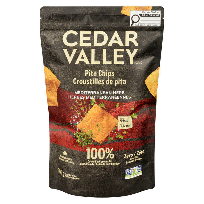 Cedar Valley Pita Chips Mediterranean Za'atar, 180 g