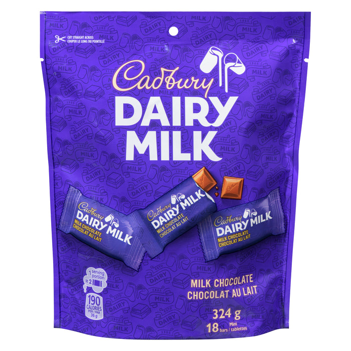 Cadbury Dairy Milk Chocolat au Lait, emb. de 18, 324 g
