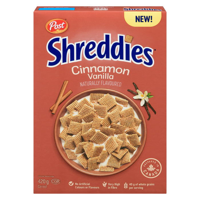 Post Shreddies Céréales Cannelle et Vanille, 420 g