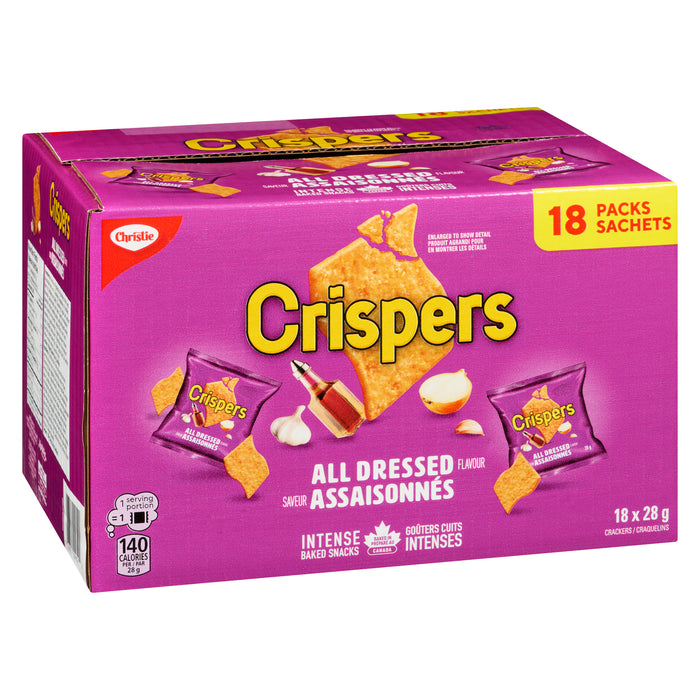 Christie Crispers Crackers All Dressed Flavour, 18-Pack, 28-g