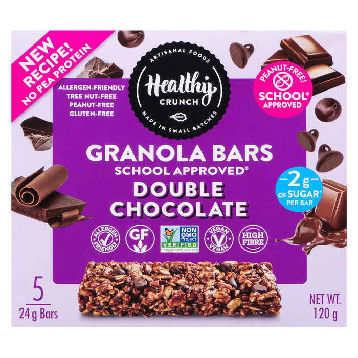 Healthy Crunch School Approved Granola Bars Double Chocolate, 5-Pack, 120 g