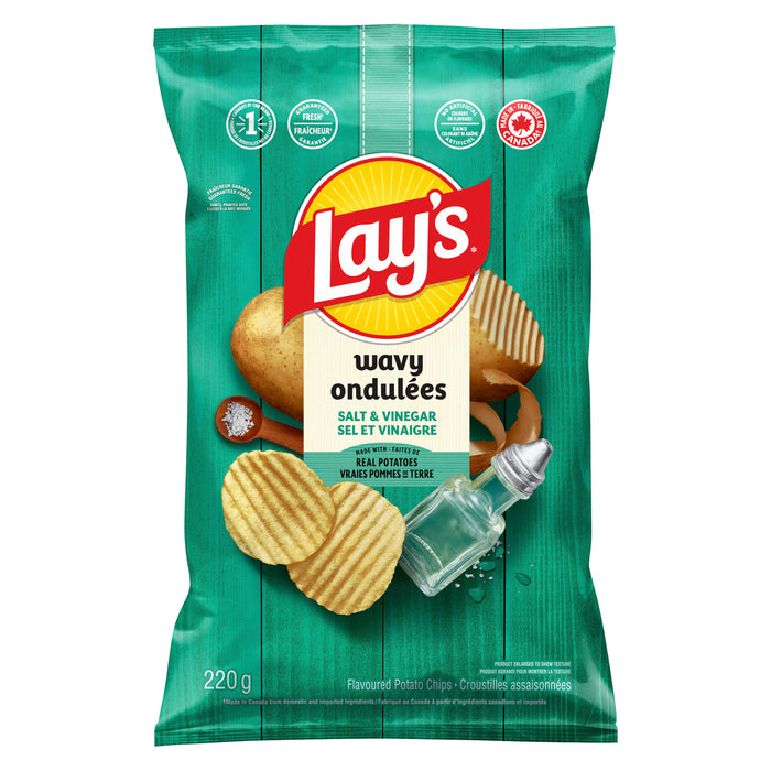 Lay’s Ondulées Croustilles Sel et Vinaigre, 220 g