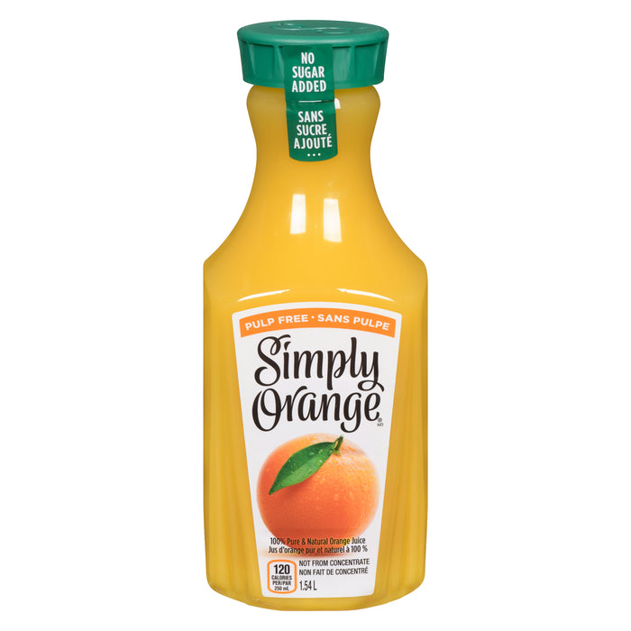 Simply Orange 100% Pure & Natural Orange Juice Pulp Free, 1.54 L