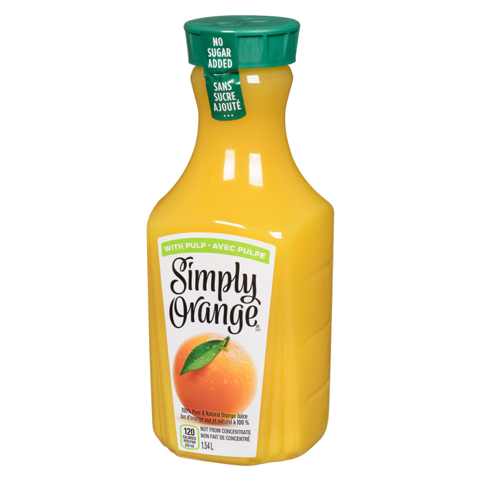 Simply Orange Jus d'Orange Pur et Naturel à 100 % avec Pulpe, 1.54 L