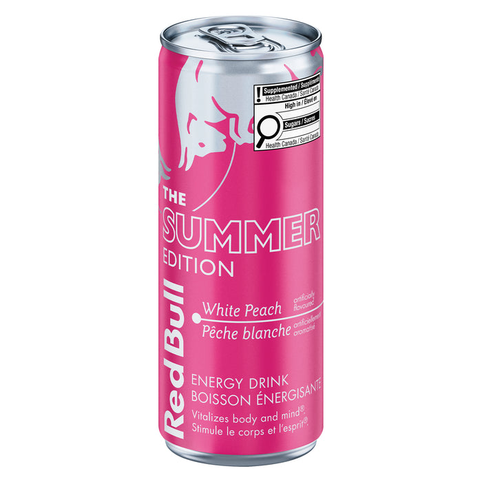 Red Bull Boisson Énergisante Pêche Blanche, 250 ml