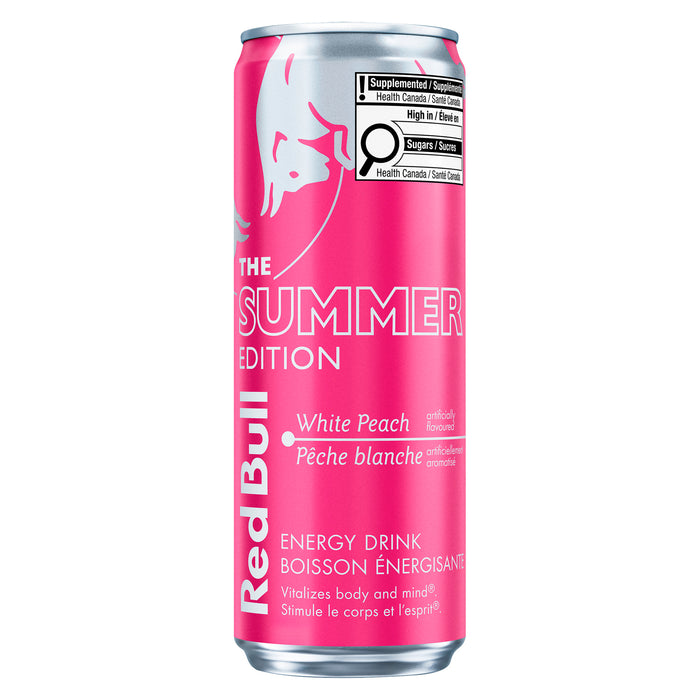 Red Bull Boisson Énergisante Pêche Blanche, 355 ml