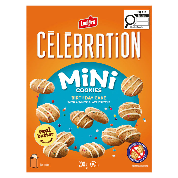 Célébration Mini Cookies Birthday Cake with a White Glaze Drizzle, 200 g