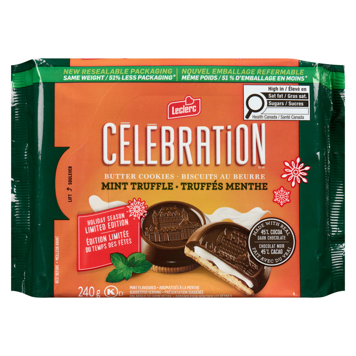 Biscuits truffés à la menthe Célébration, 240 g