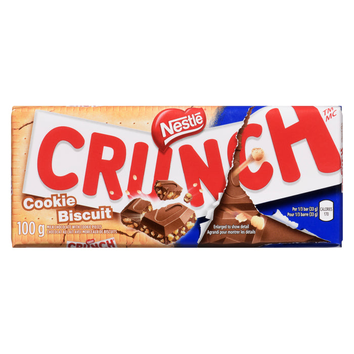 Nestlé Crunch Milk Chocolate with Cookie Pieces, 100 g