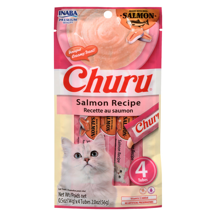 Gâteries pour chats, recette au saumon Inaba Churu, 56 g
