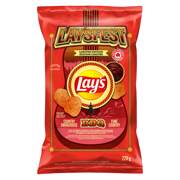 Lay's Country Smokehouse BBQ Potato Chips, 220 g