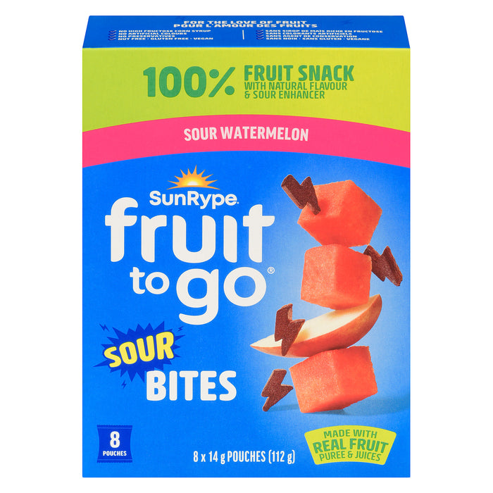 SunRype Fruit to Go 100 % Collation aux Fruits Surettes Bouchées Melon d'Eau Surette, emb. de 8, 112 g