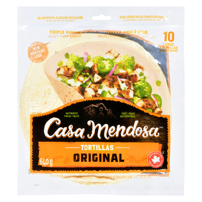 Casa Mendosa Large Triple Baked Original Tortillas, 10-Pack, 640-g