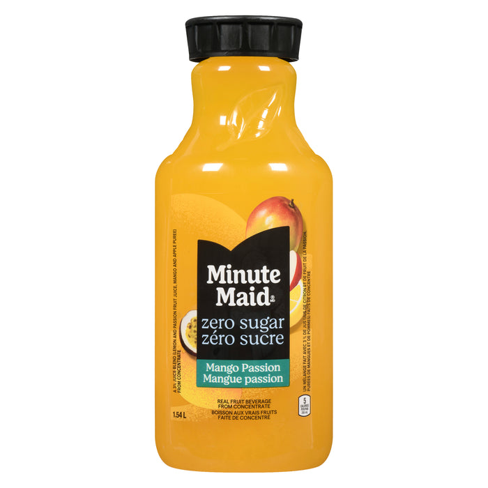 Minute Maid Boisson aux Vrais Fruits Faite de Concentré Mangue Passion, Zéro Sucre, 1.54 L