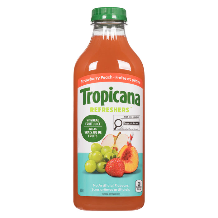 Tropicana Refreshers Strawberry Peach Fruit Drink, 1.36 L
