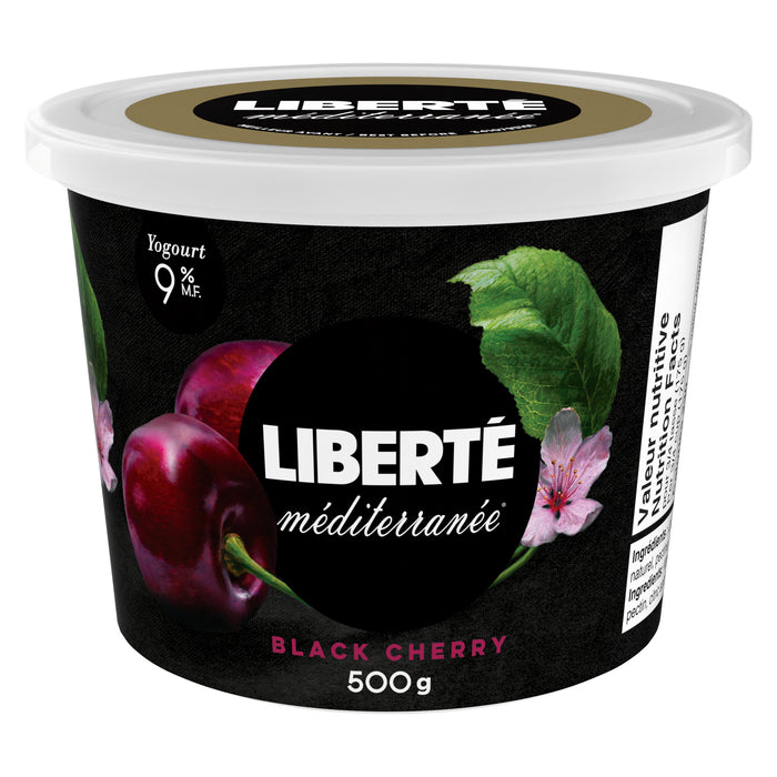 Liberté Méditerranée Yogourt Cerise Noire 9 % M.G., 500 g